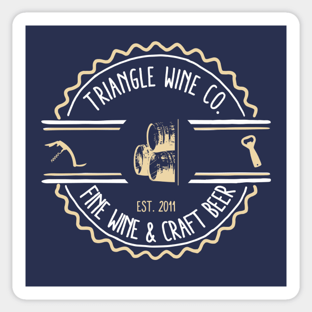 Triangle Wine Company Round Vintage (white) Sticker by trianglewineco